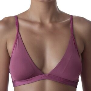 Calvin Klein Women Lightly Lined Triangle Bra Plum Small Loungewear Classic NWT